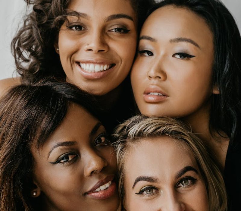 A diverse group of people feeling happy and energized.